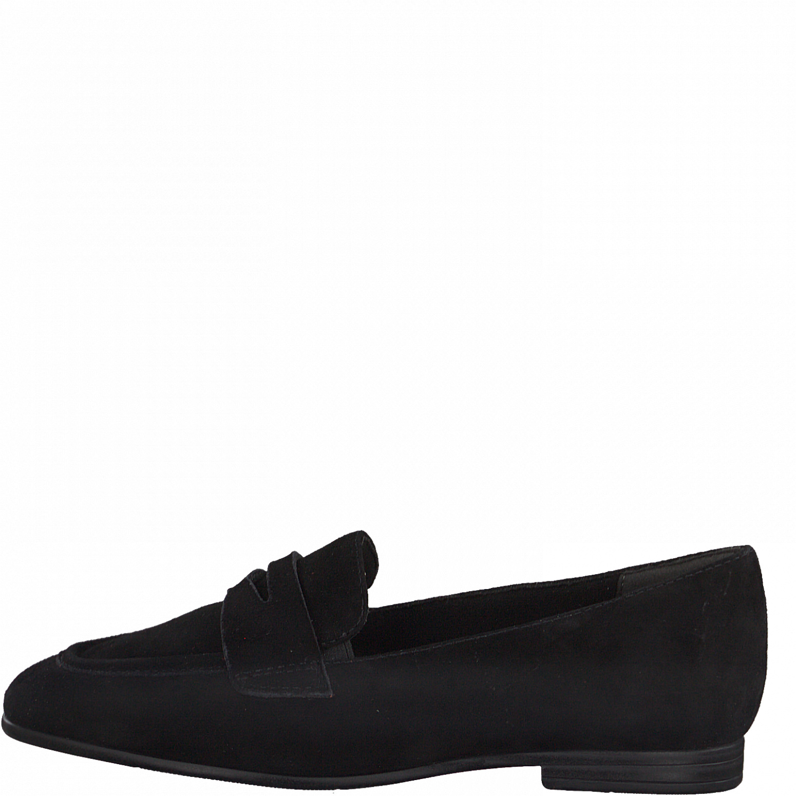 Tamaris 1-1-24235-001 Black. Sort nubuck loafer. Klassisk flad skind sko. - Nyegaardsko.dk
