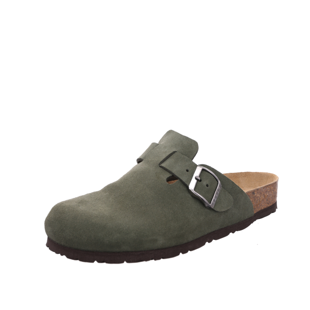 Rohde 6071-61. Lækker Army nubuck skind slippers / sandal med lukket tå. Dejlig fodseng med støtte. -