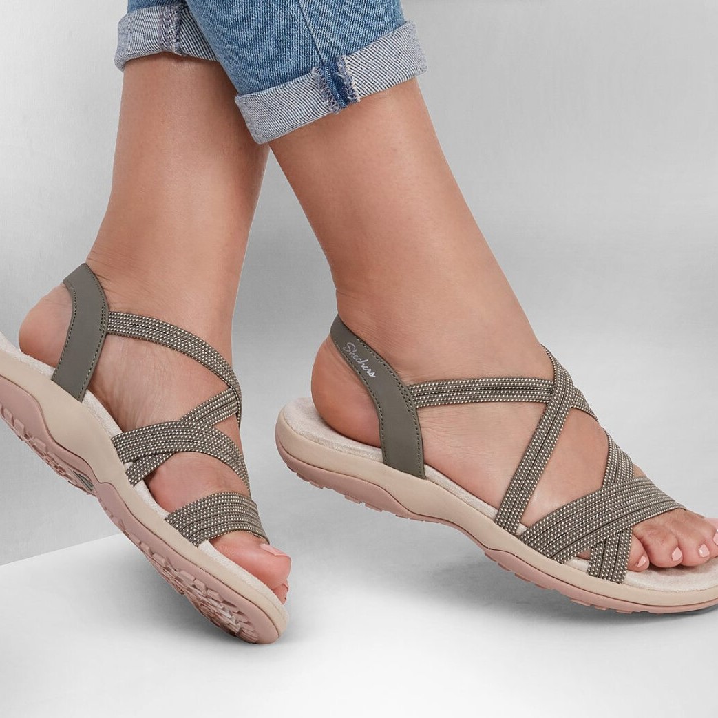 Skechers 163117 OLV Reggae - Turn It Up. Super fleksibel elastik sandal, lige til at på. -